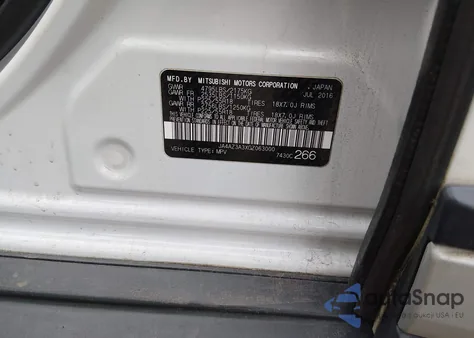 2016 Mitsubishi Outlander Se from USA, damaged, VIN JA4AZ3A3XGZ063000